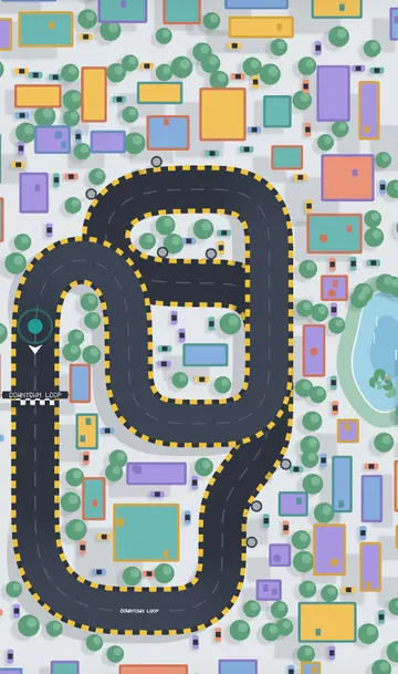 Downtown Loop, a city track that crosses over itself